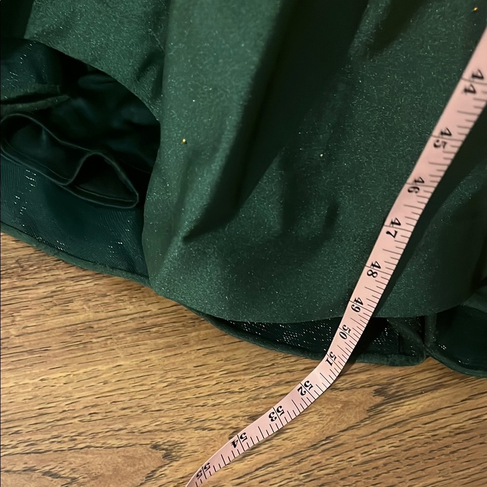 Green Embellished Spaghetti Strap Prom Gown - Picture 12 of 14